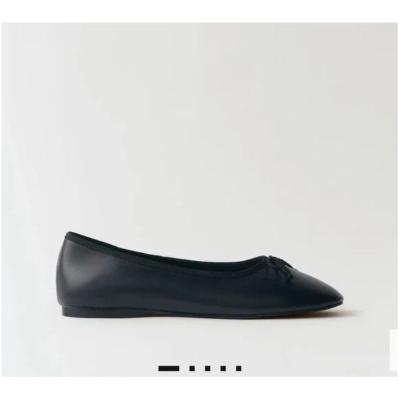 MNG BY MANGO $130 Leather ballet flats with bow women's 40 US 9 NEW - Picture 2 of 5